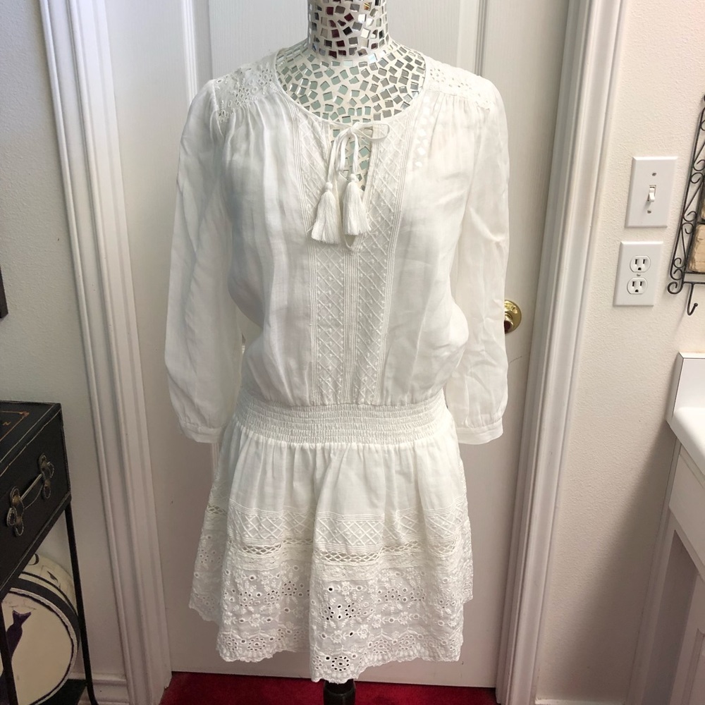 Joie White Long Sleeve Dress